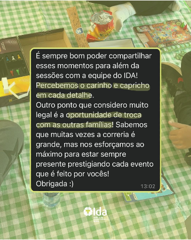 Depoimento de família sobre a primeira edição do IDA no Quintal
